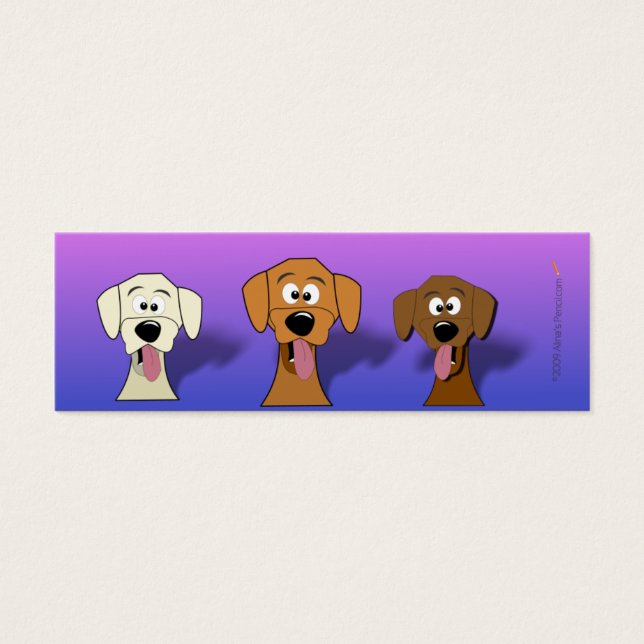 Cartes De Visite Chiens de caricature Mini Signet (Devant)