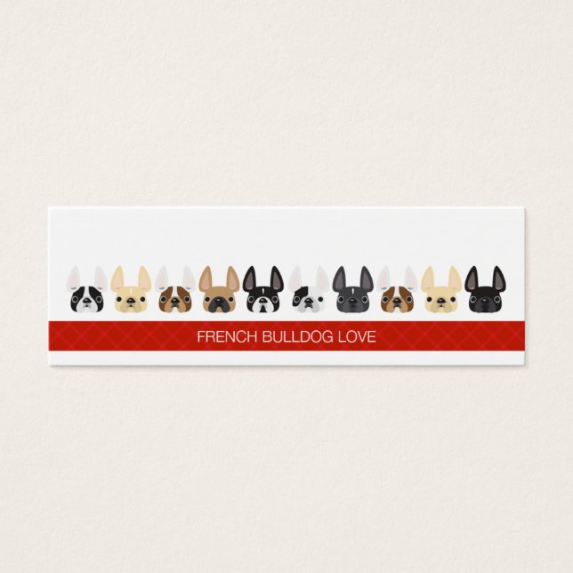 Cartes De Visite Chiens de taureaux français mignons et animés (Devant)