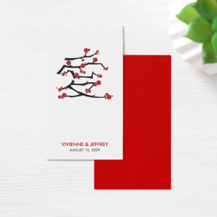 Cartes De Visite Chinois Ai Love Cerise Blossoms Rouge Sakura Maria