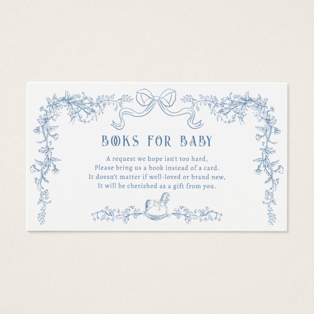 Cartes De Visite Chinoiserie Toile Books for Baby Enclosure Card (Devant)