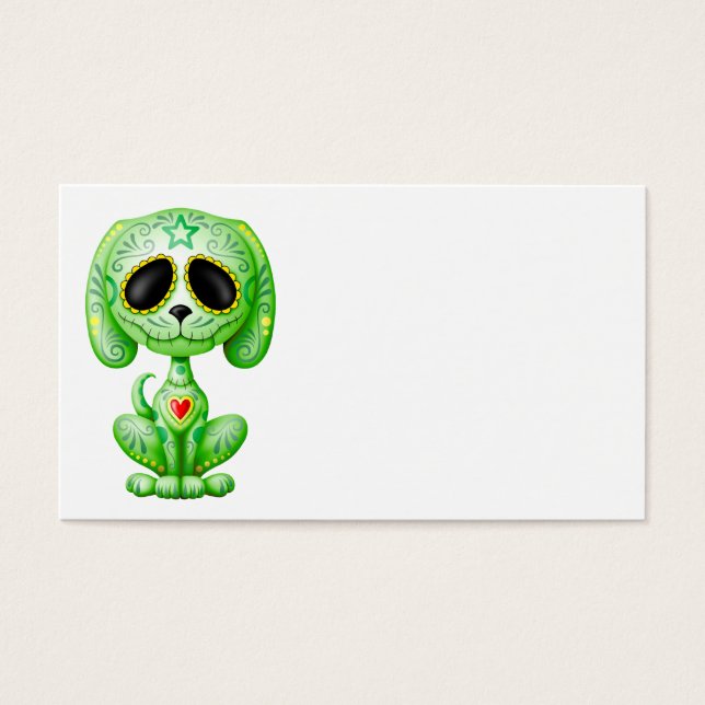 Cartes De Visite Chiot à sucre Zombie vert (Devant)