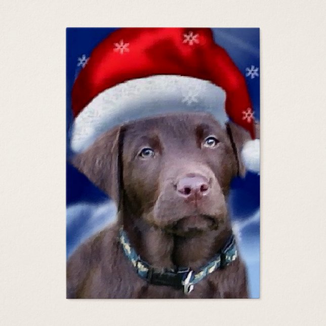 Cartes De Visite Chocolat Labrador Retriever Cadeaux de Noël (Devant)