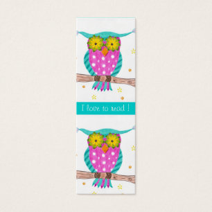 Cartes De Visite Chouette aux yeux fleuris petits signets