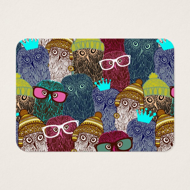 Cartes De Visite Chouette dans la couronne (Devant)