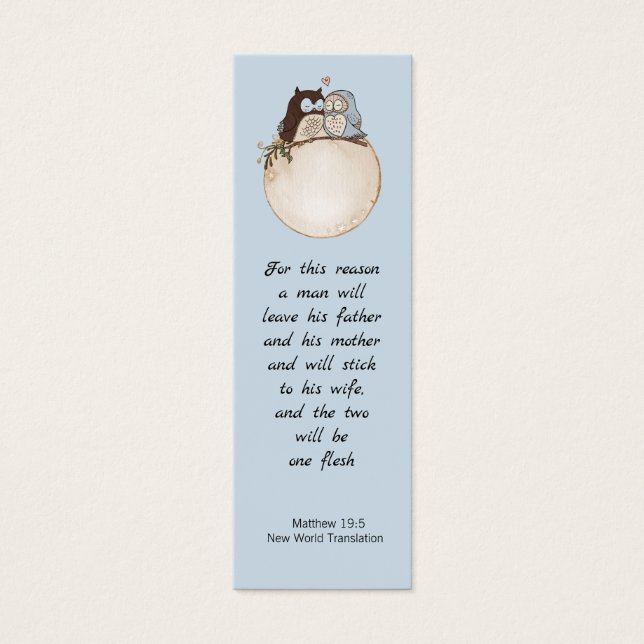 Cartes De Visite Chouette de couple Funny moderne Mariage Bible Sig (Devant)