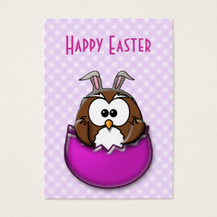 Cartes De Visite Chouette de Pâques - rose