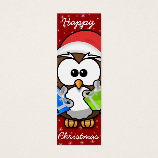 Cartes De Visite Chouette père Noël (Devant)