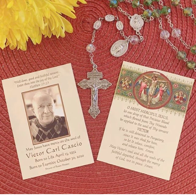 Cartes De Visite Christ Crucifié avec les anges catholique funérail (Créateur téléchargé)