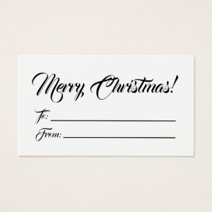 Cartes De Visite Christmas white to from blank script