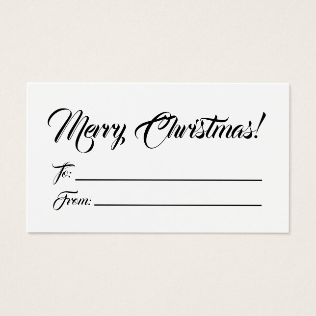 Cartes De Visite Christmas white to from blank script (Devant)