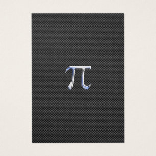 Cartes De Visite Chrome comme symbole Pi sur l'impression de fibre