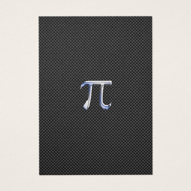 Cartes De Visite Chrome comme symbole Pi sur l'impression de fibre  (Devant)
