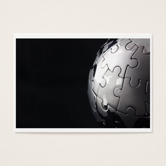 Cartes De Visite Chrome globe avec arrière - plan noir (Devant)