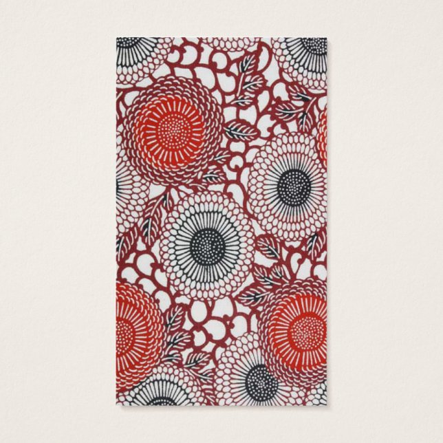 Cartes De Visite Chrysanthèmes noirs et rouges (Dos)