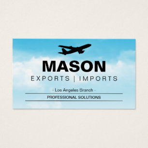 Cartes De Visite Ciel nuageux Avion volant