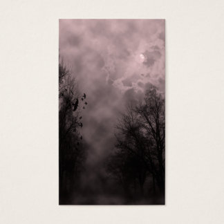 Cartes De Visite Ciel rouge sang hanté avec des ravens