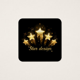 Cartes De Visite Cinq étoiles d'or en noir