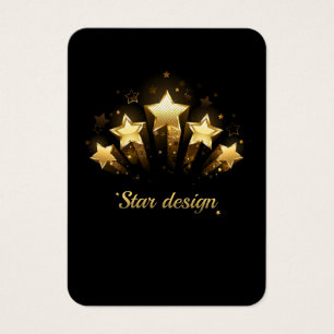 Cartes De Visite Cinq étoiles d'or en noir
