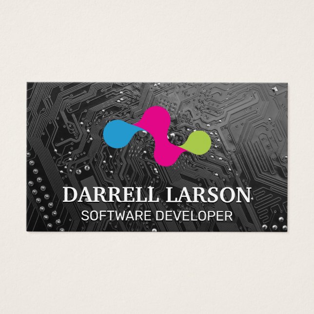 Cartes De Visite Circuit Board | Logo de la technologie moderne (Devant)