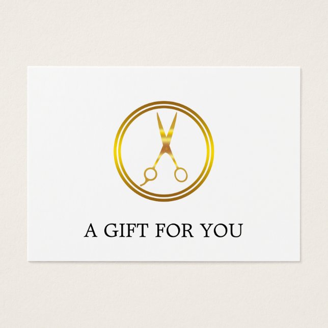 Cartes De Visite Ciseau Cercle Or Faux Minimal Élégant (Devant)