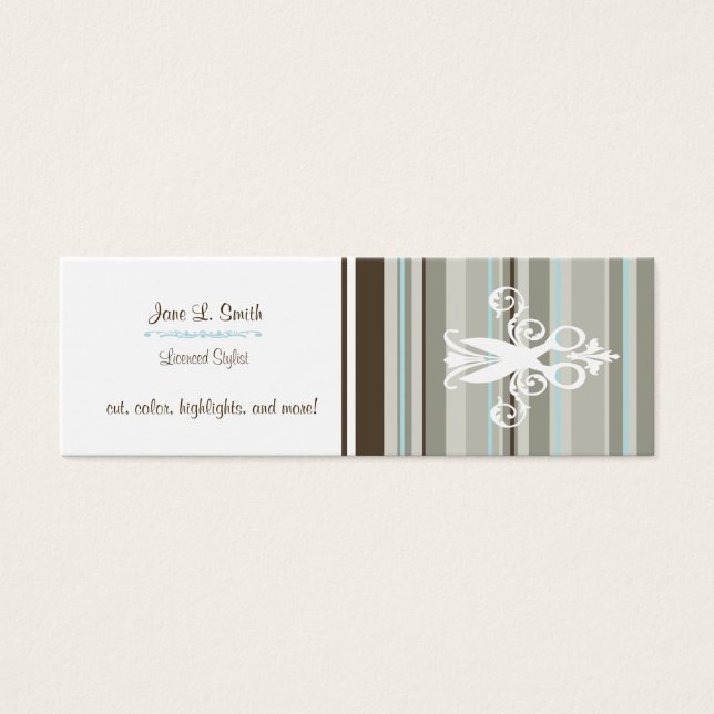 Cartes De Visite Ciseaux à bande bleue/Brown (Devant)