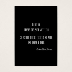 Cartes De Visite Citation inspirée vintage d'Emerson sur le noir