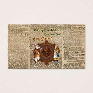Cartes De Visite Citation vintage d'art de dictionnaire d'Alice et