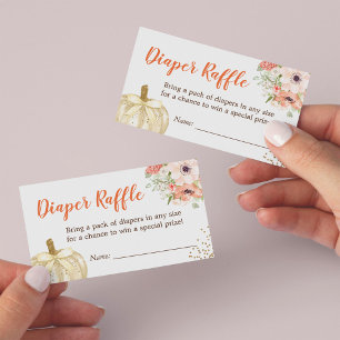 Cartes De Visite Citrouille Parties scintillant Baby shower or Raff