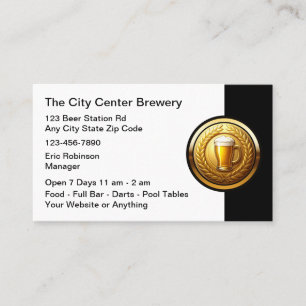Cartes de visite classe pour brasserie de bière