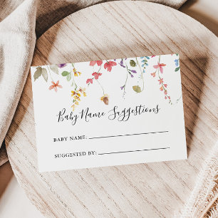 Cartes De Visite Classic Colorful Wild Baby Name Suggestions Card
