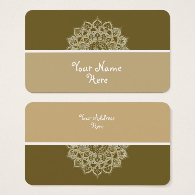 Cartes De Visite Classique Mandala Inde Style 4 (Devant & derrière)