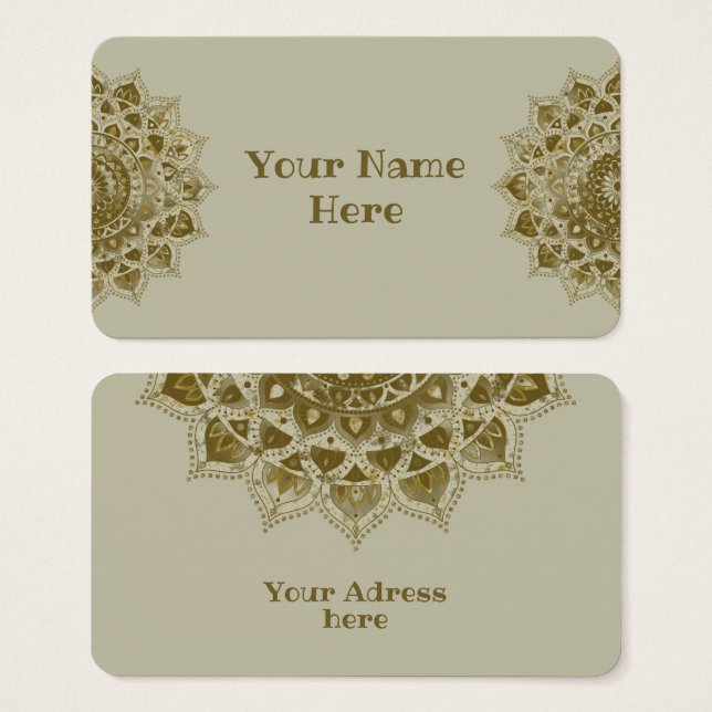 Cartes De Visite Classique Mandala Inde Style 4 (Devant & derrière)