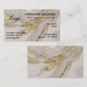 Cartes de visite Classique Marbre Veine d'Or Logo
