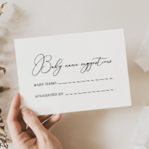 Cartes De Visite Classy Chic Minimalist Baby Name Suggestions Card