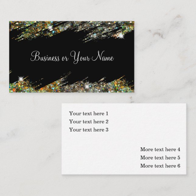 Cartes de visite Classy Elegant Crystal Bling (Devant / Derrière)