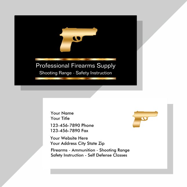 Cartes de visite Classy Firearms (Créateur téléchargé)
