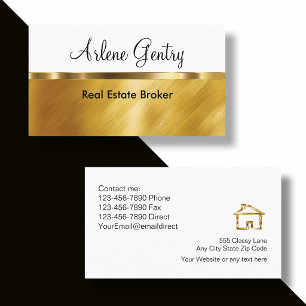 Cartes de visite Classy Gold pour agence immobiliè