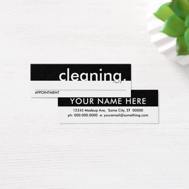 Cartes De Visite cleaning. (appointment card) (Bureau)
