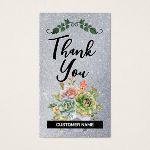 Cartes De Visite Client Loyal Merci   Fleurs   PARTIES SCINTILLANT