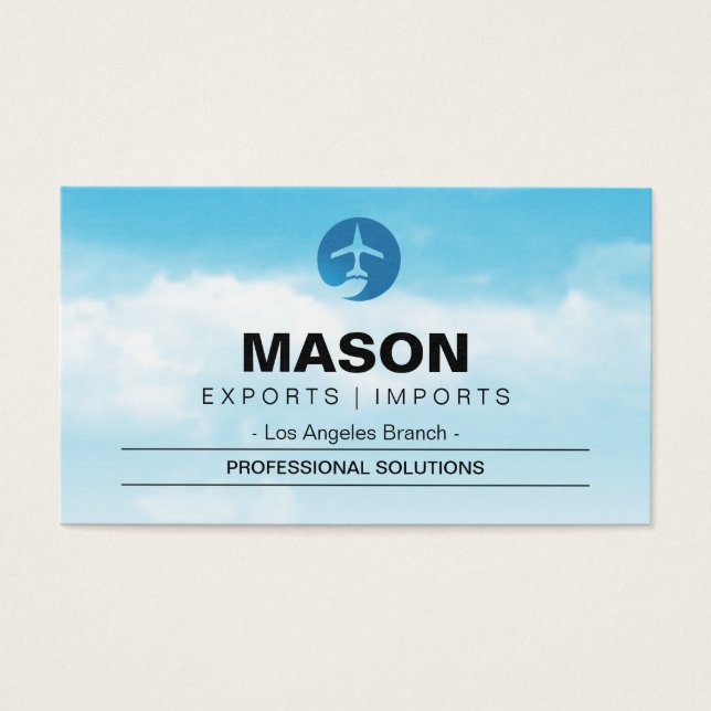 Cartes De Visite Clouds Sky | Flying Airplane (Devant)