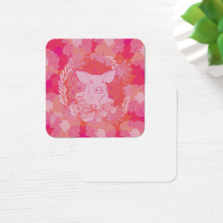 Cartes De Visite cochon,fleur de vie, bleu, mandala,zen,chakra,moti