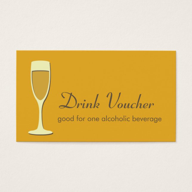 Cartes De Visite Cocktail champagne verre événement orange billet d (Devant)