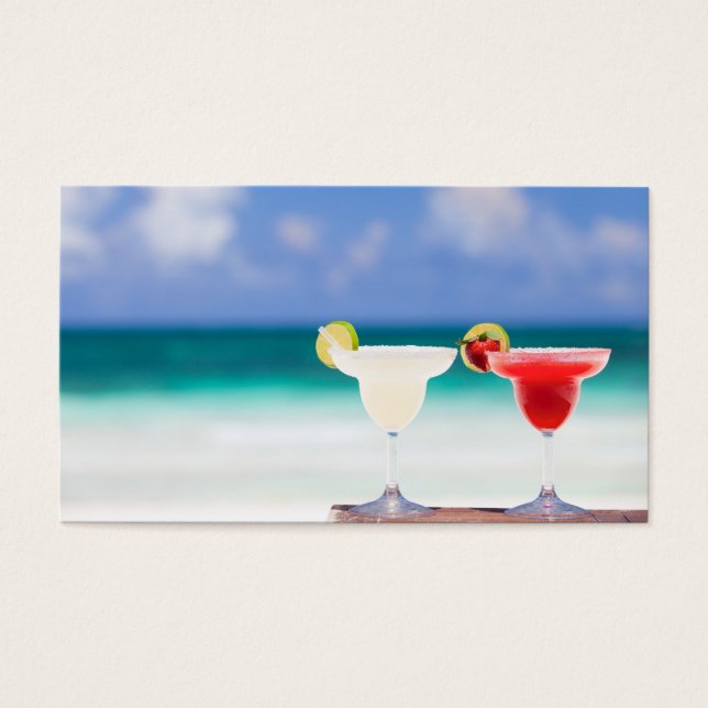 Cartes De Visite Cocktails sur la plage (Devant)