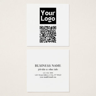 Cartes De Visite Code QR éditable & Votre logo ou image d'entrepris
