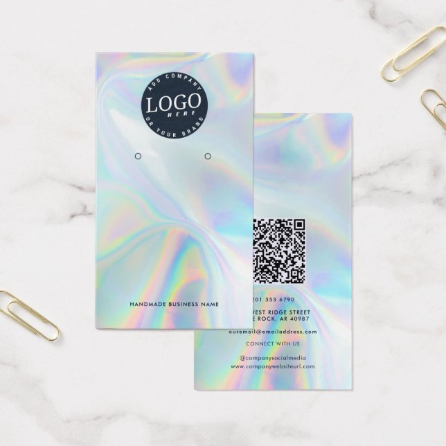 Cartes De Visite Code QR Holographie Sociale Boucles d'oreilles Car (Bureau)