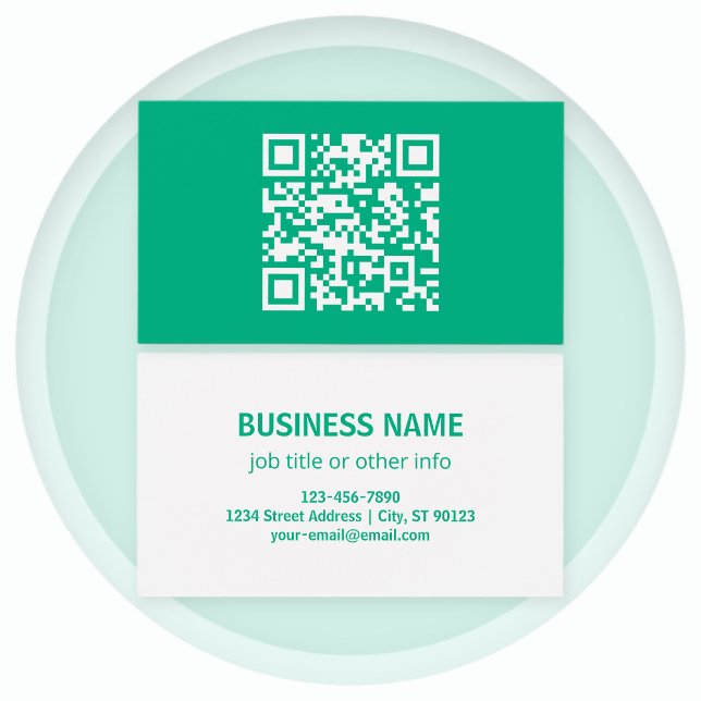 Cartes De Visite Code QR modifiable Générez le vôtre |  Vert sarcel (Créateur téléchargé)