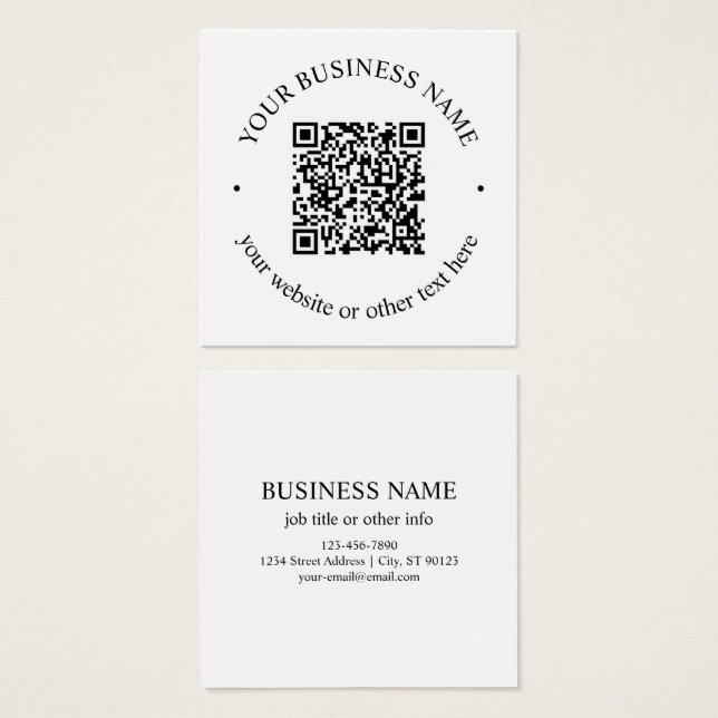 Cartes De Visite Code QR téléchargé Plus Texte circulaire modifiabl (Devant & derrière)