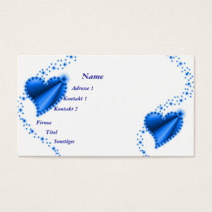Cartes De Visite Coeur arc-en-ciel bleu avec étoiles