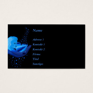 Cartes De Visite Coeur arc-en-ciel bleu avec étoiles