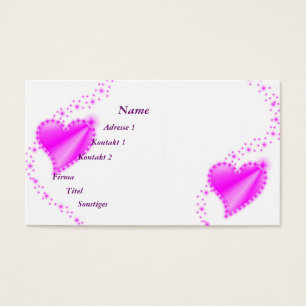 Cartes De Visite Coeur arc-en-ciel rose avec étoiles